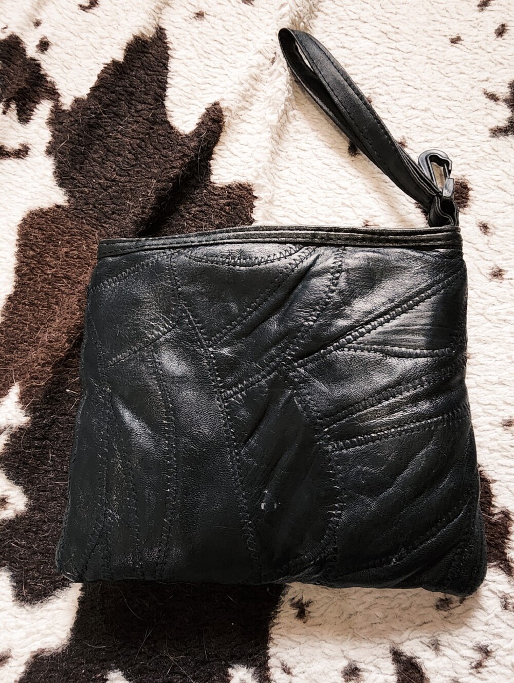80'S LEATHER SMALL BAG - BLACK - Picture 3 of 5